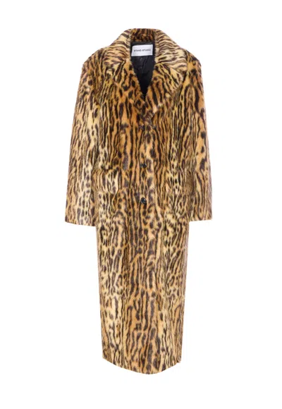 Stand Studio Marceline Faux Fur Coat In Brown