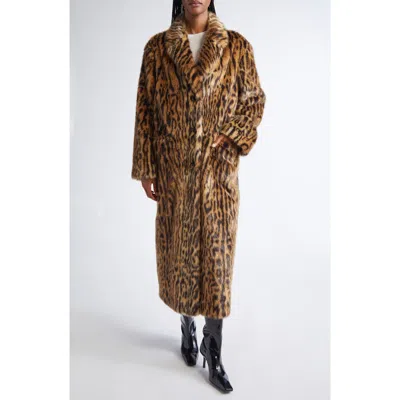 STAND STUDIO STAND STUDIO MARCELINE LEOPARD PRINT FAUX FUR COAT
