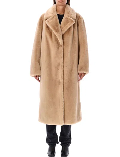 Stand Studio Maria Eco Mink Jacket In Powder Beige