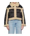 Stand Studio Black Mary Faux-shearling Down Jacket In Nude