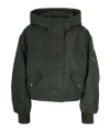 Stand Studio Cropped Forest Green Polyamide Matilda Jacket In Black