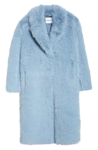 Stand Studio Mckenna Faux Fur Coat In Dove Blue