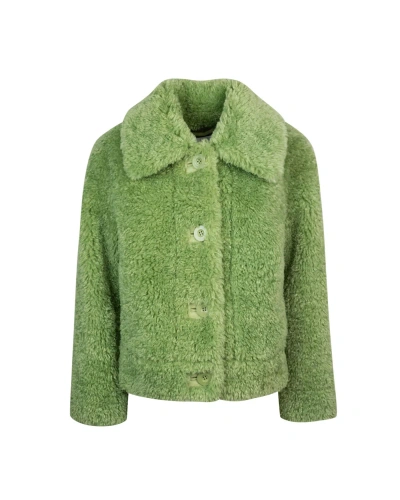 Stand Studio Melina Eco-sheepskin Jacket In 57010sage Green