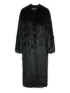 Stand Studio Mid-length Faux Fur Coat In Black