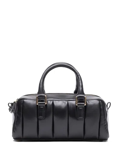 Stand Studio Mini Jemima Quilted-effect Leather Shoulder Bag In Black