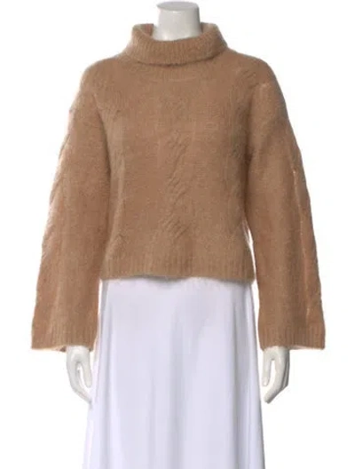 Pre-owned Stand Studio Mohair Turtleneck Sweater In Brown