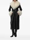 Stand Studio Monica Fur-trim Belted Coat In Multi