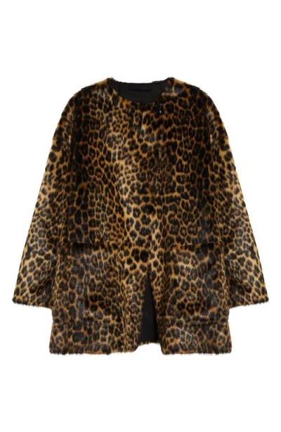 Stand Studio Nerissa Leopard Spot Faux Fur Jacket In Animal Print