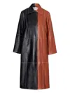 Stand Studio Nino Leather Two-tone Coat In Black