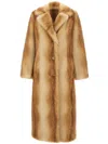Stand Studio Plush Faux Fur Gradient Coat In Neutral
