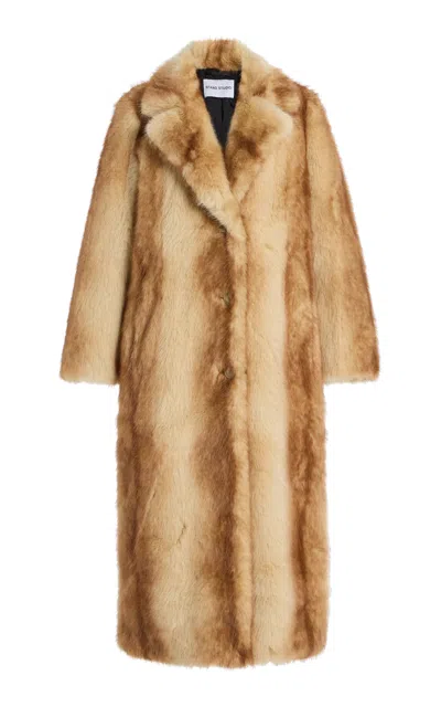 Stand Studio Nora Faux Fur Coat In Animal Print