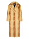Stand Studio Plush Faux Fur Gradient Coat In Brown