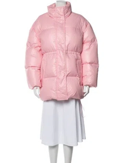 Pre-owned Stand Studio Nylon Down Jacket In Pink