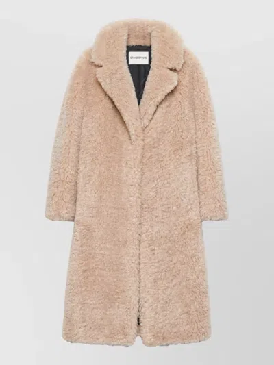 Stand Studio Oversized Long Faux Fur Coat In Brown