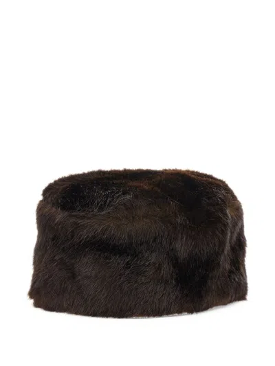 Stand Studio Ozzy Faux Leather Hat In Brown