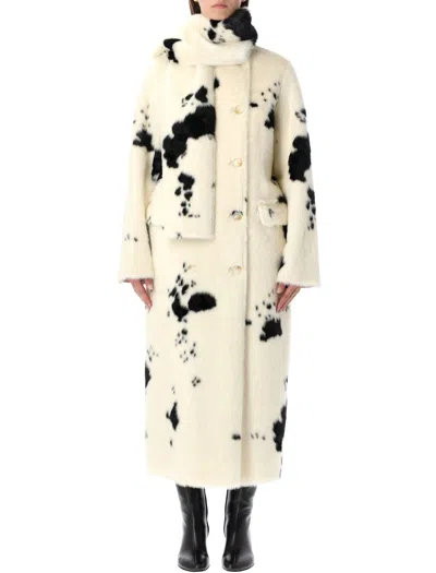 STAND STUDIO STAND STUDIO PALMER FAUX FUR COAT WITH DETACHABLE SCARF