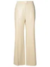 Stand Studio Ivory Polyurethane Blend Trousers In Beige