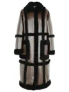 Stand Studio 'patrice' Long Faux Fur Trim Coat In Brown
