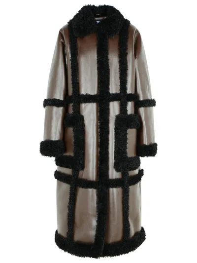 STAND STUDIO STAND STUDIO 'PATRICE' BROWN POLYURETHANE COAT