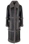 Stand Studio Womens Black Smoke Grey Patrice Patch-pockets Relaxed-fit Faux-leather Coat