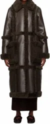 Stand Studio Patrice Faux-leather Coat In Brown In Brown