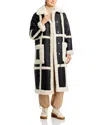 Stand Studio Patrice Faux Leather Coat In Black/white