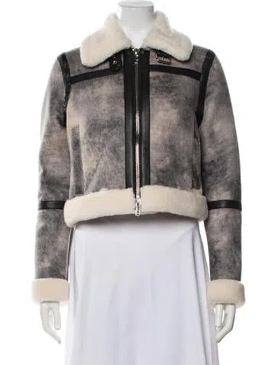 Pre-owned Stand Studio Patterned Coat W/ Tags In Grey/neutrals