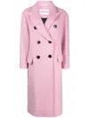 Stand Studio Essa Brushed Double-breasted Wool-blend Coat In Pink