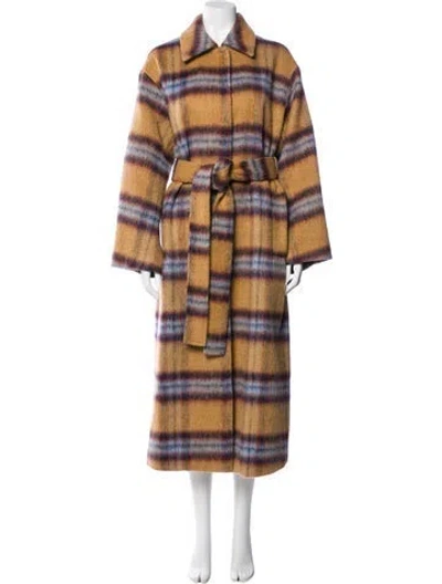 Pre-owned Stand Studio Plaid Print Coat In Neutral