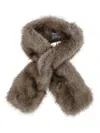 Stand Studio Plush Faux Fur Scarf In Warm Nude Neutrals In Brown