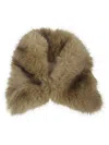 Stand Studio Plush Faux Fur Scarf With Natural Nude Tones In Brown