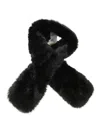 Stand Studio Plush Faux Fur Scarf With Rich Black Texture In Black