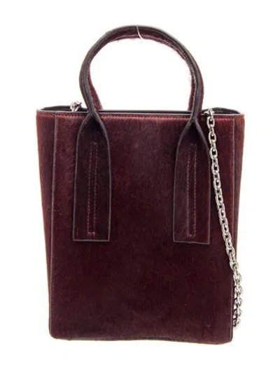Pre-owned Stand Studio Ponyhair Top Handle Bag In Burgundy