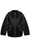 Stand Studio Prim Satin Bomber Jacket In Black