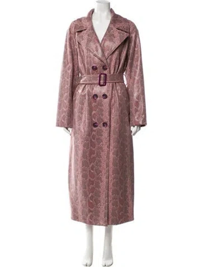 Pre-owned Stand Studio Printed Trench Coat In Pink