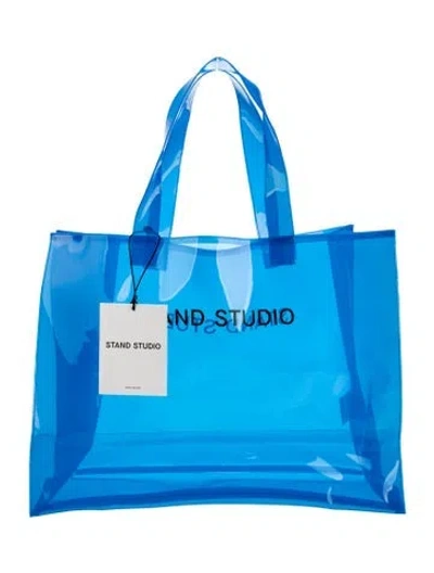 Pre-owned Stand Studio Pvc Tote In Blue
