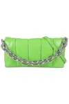 Stand Studio Rectangular Green Lamb Leather Panel Bag In Green