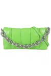 Stand Studio Rectangular Green Lamb Leather Panel Bag In Green