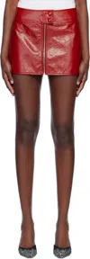 Stand Studio Red Tara Faux-leather Miniskirt In 25220 Watermelon