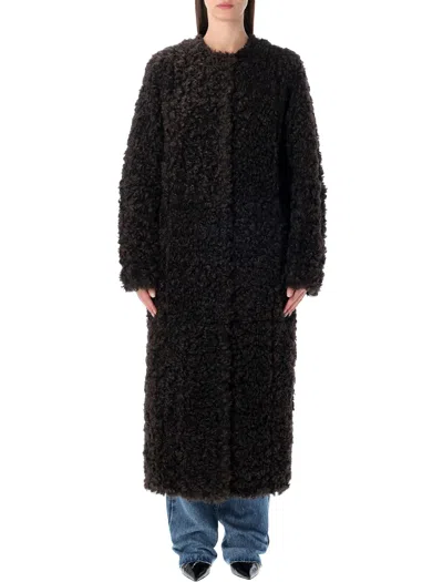 STAND STUDIO STAND STUDIO RENATA CURLY FAUX FUR COAT