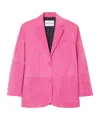 Stand Studio Resort Single-breasted Suede Blazer In Pink