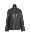Stand Studio Reversible Jacket With High Collar And Plush Lining In Black
