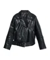 Stand Studio Romy Belted Leather Biker Jacket In Black