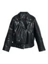 Stand Studio Romy Belted Leather Biker Jacket In Black