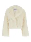 Stand Studio Lapel Long-sleeved Casual Jacket In Off White