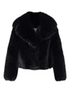 Stand Studio Samara Fox Effect Faux Fur Jacket In Black