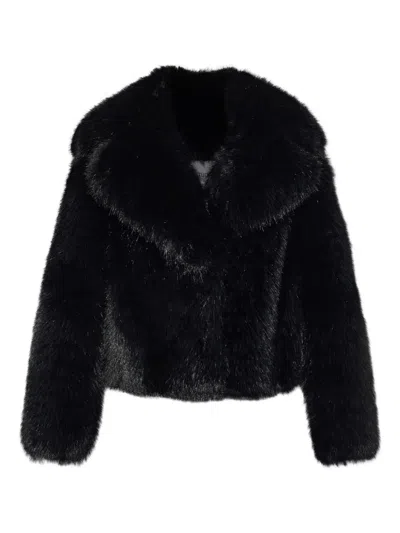 STAND STUDIO SAMARA FAUX-FUR COLLARED JACKET