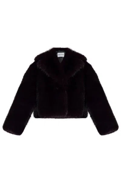 Stand Studio Samara Faux Fur Jacket In Purple
