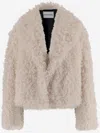Stand Studio Samara Furry Fake Fur Jacket In Neutral