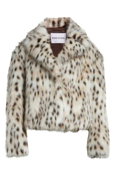 Stand Studio Samara Leopard Faux Fur Jacket